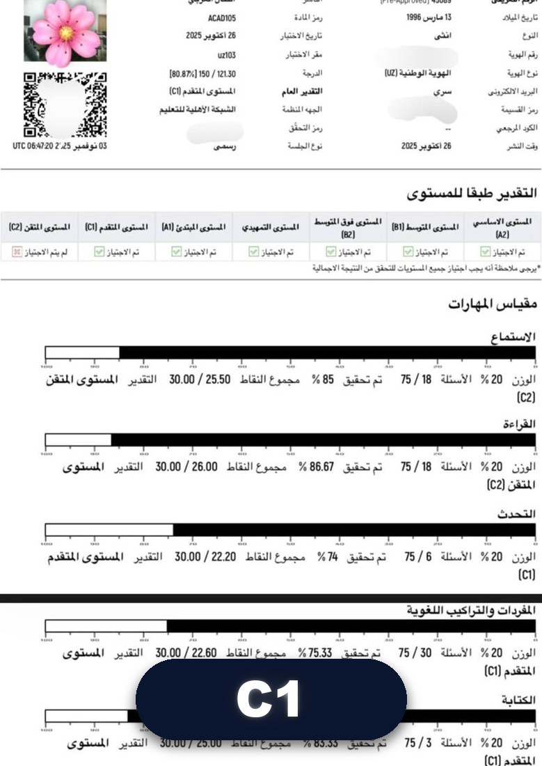 at-Tanall sertifikati · C1