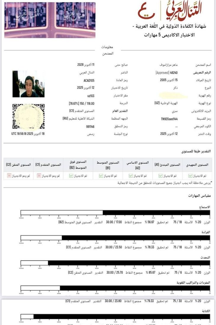 at-Tanall sertifikati · C1