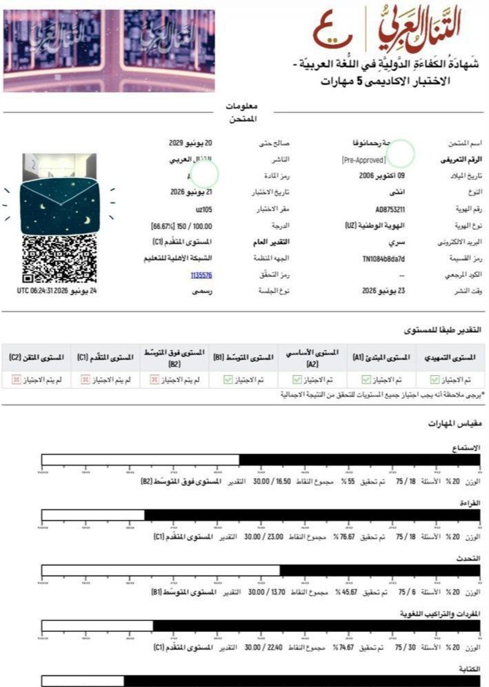 at-Tanall sertifikati · C1