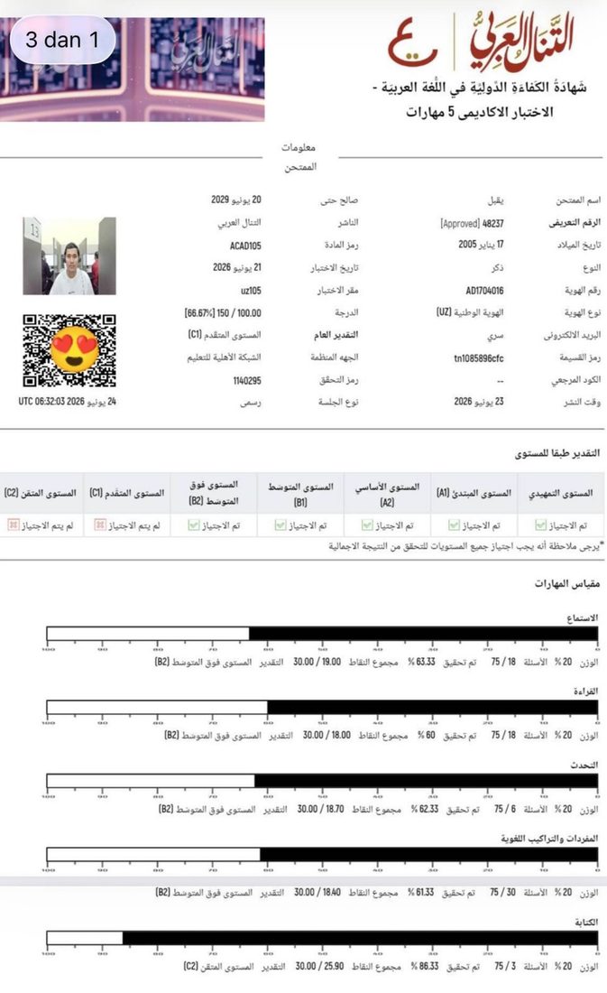 at-Tanall sertifikati · C1