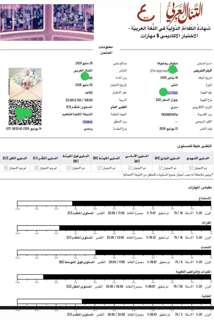 at-Tanall sertifikati · C1
